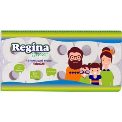 REGINA ΧΑΡΤΙ ΥΓΕΙΑΣ GREEN 3Φ 10ρολ