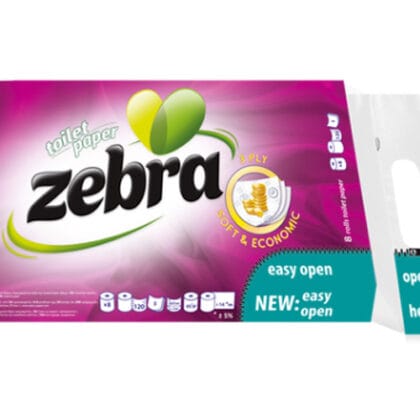 ZEBRA ΧΑΡΤΙ ΥΓΕΙΑΣ ΜΩΒ 3Φ 8ρολ