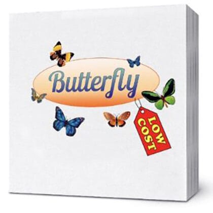 BUTTERFLY ΧΑΡΤΟΠΕΤΣΕΤΑ ΛΕΥΚΗ 33x33εκ 80τμχ