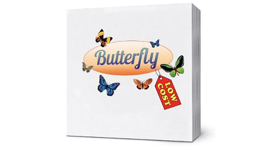 BUTTERFLY ΧΑΡΤΟΠΕΤΣΕΤΑ ΛΕΥΚΗ 33x33εκ 80τμχ