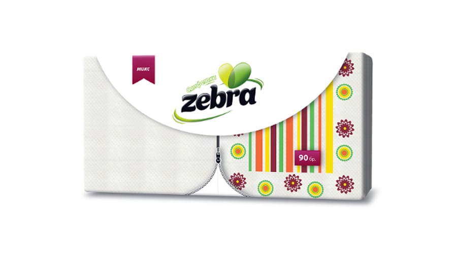 ZEBRA ΧΑΡΤΟΠΕΤΣΕΤΑ MIXED 33x33εκ 90τμχ