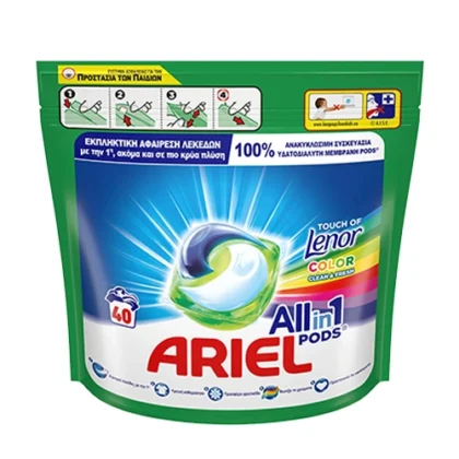 ARIEL ΤΑΜΠΛΕΤΕΣ 3 in 1 PODS TOL COLOR 40τμχ