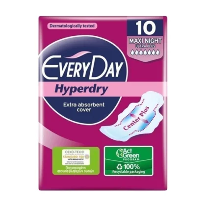 EVERYDAY ΣΕΡΒΙΕΤΕΣ 1836Π HYPERDRY ULTRA PLUS MAXI NIGHT 10τμχ