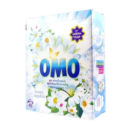 OMO ΣΚΟΝΗ ΠΛΥΝΤΗΡΙΟΥ ΛΕΥΚΗ ΟΡΧΙΔΕΑ 45μεζ 2,520kg
