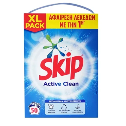 SKIP ΣΚΟΝΗ ΠΛΥΝΤΗΡΙΟΥ ACTIVE CLEAN XL PACK 50μεζ 3,25kg