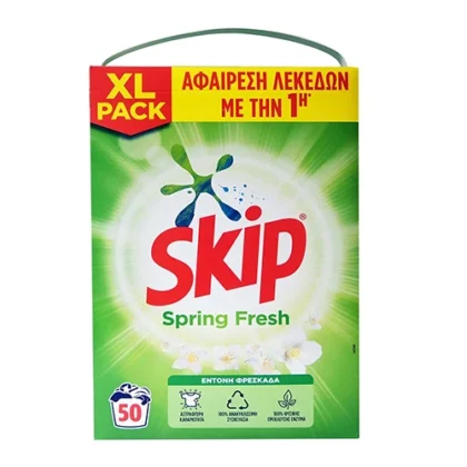 SKIP ΣΚΟΝΗ ΠΛΥΝΤΗΡΙΟΥ SPRING FRESH XL PACK 50μεζ 3,25kg