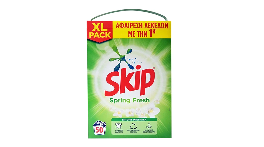 SKIP ΣΚΟΝΗ ΠΛΥΝΤΗΡΙΟΥ SPRING FRESH XL PACK 50μεζ 3,25kg