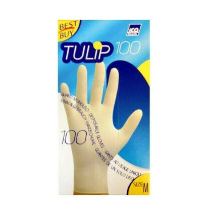 TULIP LATEX ΓΑΝΤΙΑ ΜΕ ΠΟΥΔΡΑ ΛΕΥΚΑ M 100τμχ