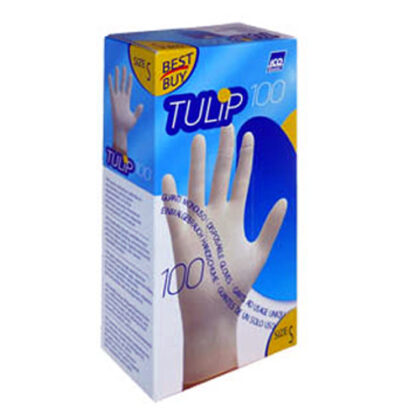 TULIP LATEX ΓΑΝΤΙΑ ΜΕ ΠΟΥΔΡΑ ΛΕΥΚΑ S 100τμχ