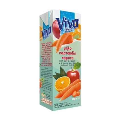 VIVA FRESH ΦΥΣΙΚΟΣ ΧΥΜΟΣ (ΜΗΛΟ-ΠΟΡΤΟΚΑΛΙ-ΚΑΡΟΤΟ) 250ml