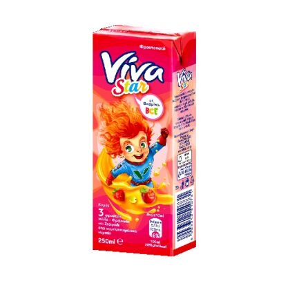 VIVA ΦΥΣΙΚΟΣ ΧΥΜΟΣ STAR (ΜΗΛΟ-ΣΤΑΦΥΛΙ-ΦΡΑΟΥΛΑ) 250ml