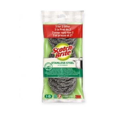 SCOTCH BRITE ΣΥΡΜΑ ΓΙΑ ΤΑ ΠΙΑΤΑ INOX 2+1
