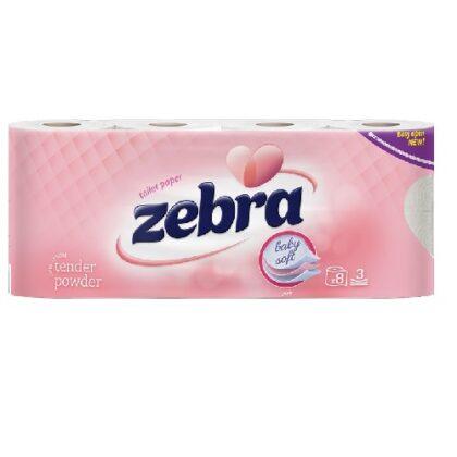 ZEBRA ΧΑΡΤΙ ΥΓΕΙΑΣ ΡΟΖ 3Φ 8ρολ