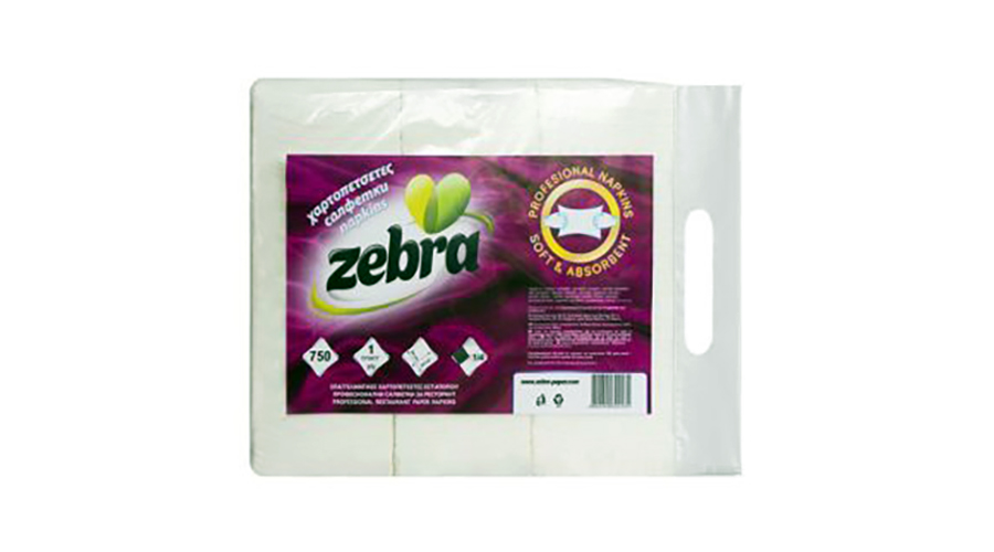 ZEBRA ΧΑΡΤΟΠΕΤΣΕΤΑ ΛΕΥΚΗ 24x24εκ 750τμχ