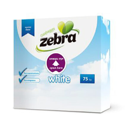 ZEBRA ΧΑΡΤΟΠΕΤΣΕΤΑ ΛΕΥΚΗ 33x33εκ 75τμχ