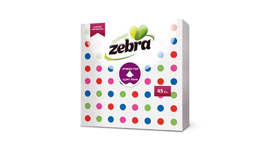 ZEBRA ΧΑΡΤΟΠΕΤΣΕΤΑ ΠΟΥΑ EASY OPEN 33x33εκ 45τμχ