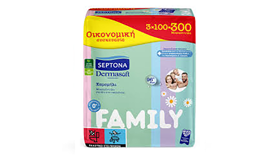 SEPTONA ΜΩΡΟΜΑΝΤΗΛΑ DERMASOFT FAMILY ΟΙΚΟΝΟΜΙΚΗ ΣΥΣΚΕΥΑΣΙΑ 3x100τμχ