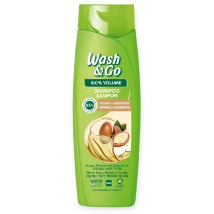 WASH & GO ΣΑΜΠΟΥΑΝ ARGAN ALMOND CAMELIA BUTTER 360ml