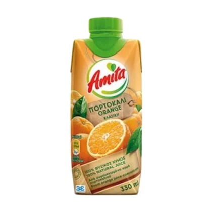 AMITA ΦΥΣΙΚΟΣ ΧΥΜΟΣ ΠΟΡΤΟΚΑΛΙ ΒΙΔΩΤΟ 330ml