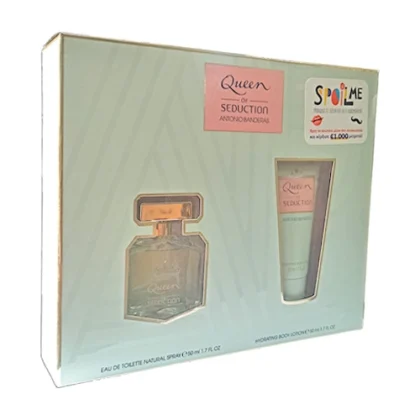QUEEN OF SEDUCTION ANTONIO BANDERAS SET EAU DE TOILETTE NATURAL SPRAY 50ml + BODY LOTION 50ml