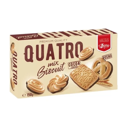 LEONA ΜΠΙΣΚΟΤΑ QUATRO MIX ΜΕ ΜΕΡΙΚΗ ΕΠΙΚΑΛΥΨΗ ΚΑΚΑΟ 150gr