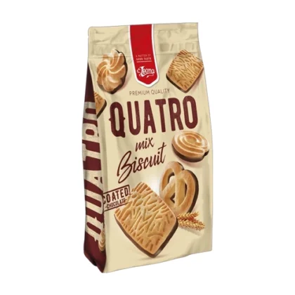 LEONA ΜΠΙΣΚΟΤΑ QUATRO MIX ΜΕ ΜΕΡΙΚΗ ΕΠΙΚΑΛΥΨΗ ΚΑΚΑΟ 250gr