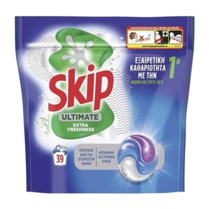SKIP ULTIMATE ΚΑΨΟΥΛΕΣ EXTRA FRESHNESS 39τμχ