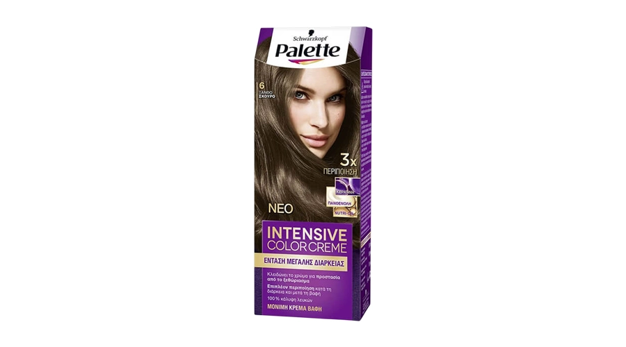 PALETTE INTESIVE COLOR CREAM HAIR ΒΑΦΗ ΜΑΛΛΙΩΝ (6-0) DARK BLONDE (ΣΚΟΥΡΟ ΞΑΝΘΟ) 50ml
