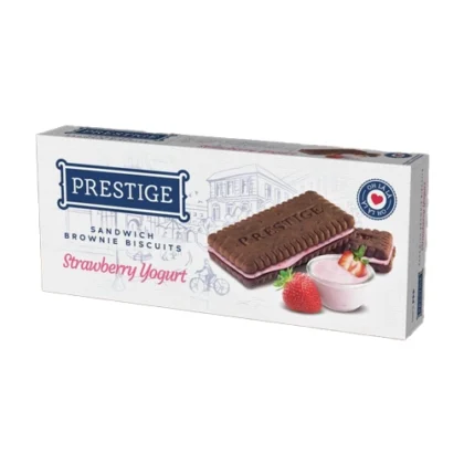 PRESTIGE OH LA LA ΜΠΙΣΚΟΤΑ BROWNIE STRAWBERRY YOGURT 136gr
