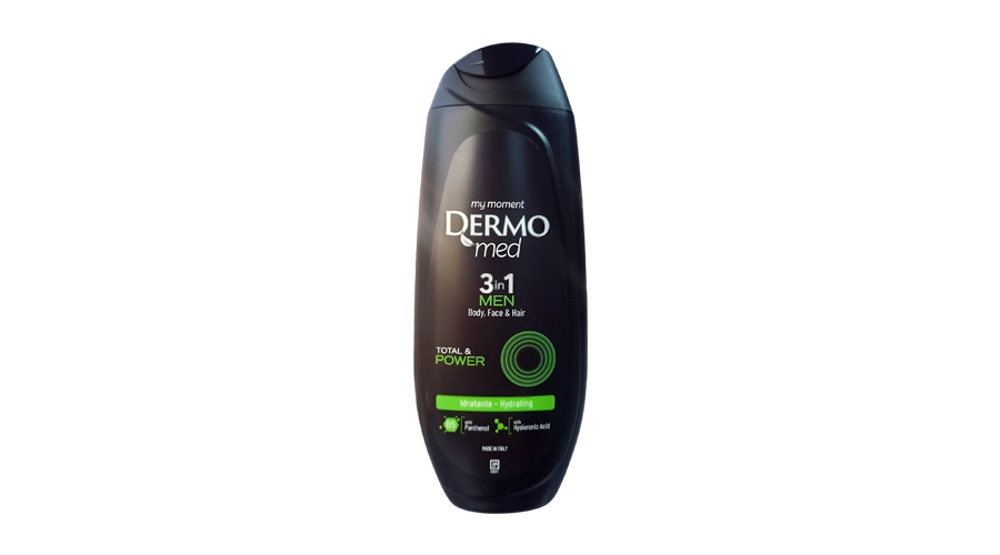 DERMOMED MEN 3in1 ΑΦΡΟΛΟΥΤΡΟ-ΣΑΜΠΟΥΑΝ-ΠΡΟΣΩΠΟ TOTAL & POWER 250ml