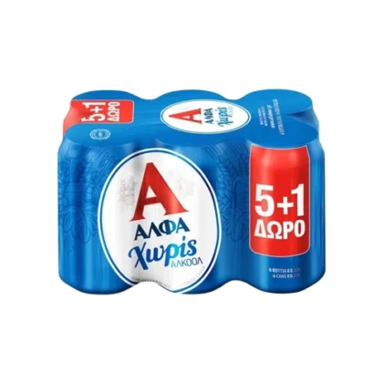 ΜΠΥΡΑ ΑΛΦΑ ΑΝΕΥ 330ml (5+1)
