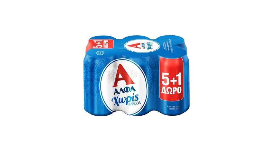 ΜΠΥΡΑ ΑΛΦΑ ΑΝΕΥ 330ml (5+1)