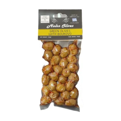 ΜΩΛΟΣ ΕΛΙΕΣ ΠΡΑΣΙΝΕΣ ΜΕ ΜΠΟΥΚΟΒΟ VAC. 150gr