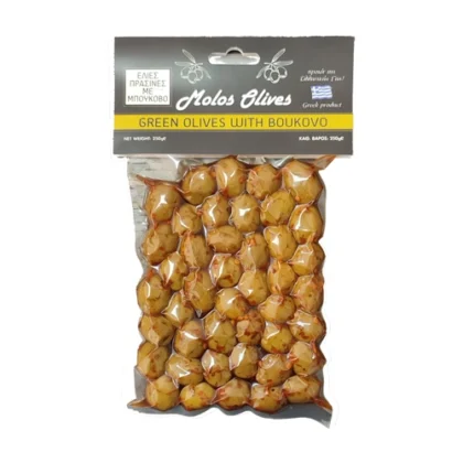 ΜΩΛΟΣ ΕΛΙΕΣ ΠΡΑΣΙΝΕΣ ΜΕ ΜΠΟΥΚΟΒΟ VAC. 250gr