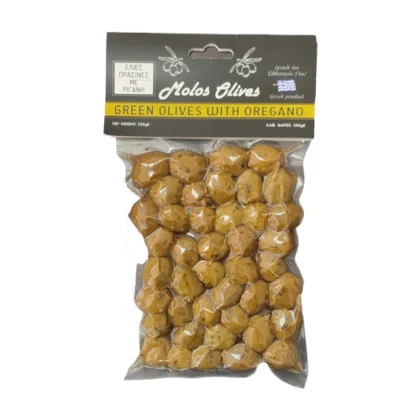 ΜΩΛΟΣ ΕΛΙΕΣ ΠΡΑΣΙΝΕΣ ΜΕ ΡΙΓΑΝΗ VAC. 250gr