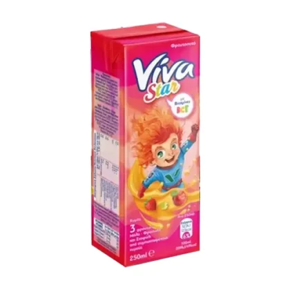 VIVA STAR ΦΡΟΥΤΟΠΟΤΟ ΧΥΜΟΣ ΜΗΛΟ-ΦΡΑΟΥΛΑ-ΣΤΑΦΥΛΙ 250ml