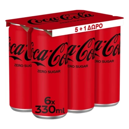 COCA COLA ZERO ΚΟΥΤΙ 330ml (5+1ΔΩΡΟ) (330mlx24τμχ)