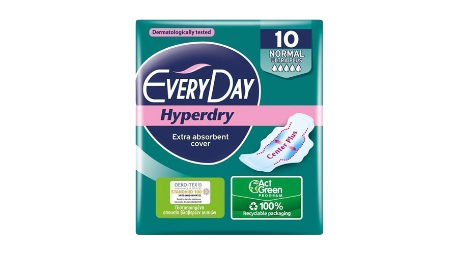 EVERYDAY ΣΕΡΒΙΕΤΕΣ 1806Π HYPERDRY NORMAL 10τμχ
