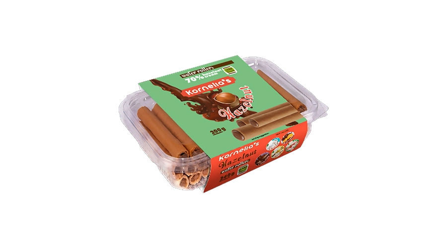 KORNELIA'S ΠΟΥΡΑΚΙΑ ROLLED WAFFERS HAZELNUT 200gr